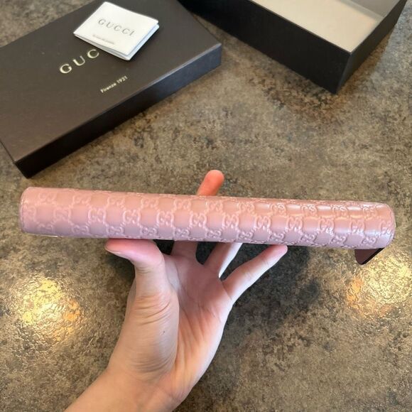 Gucci Micro Guccissima Long Wallet Leather Pink with BOX - Picture 10 of 16